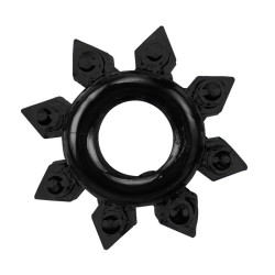Get Lock Lot de 4 Cockrings souples Ring Stars Noirs